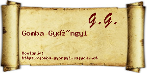 Gomba Gyöngyi névjegykártya
